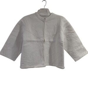 Lacey Chabert Women's Collection White Quilted Embroidered Jacket 3X